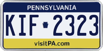 PA license plate KIF2323