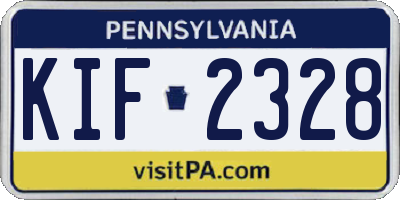 PA license plate KIF2328