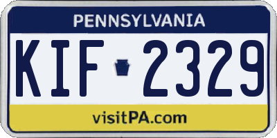 PA license plate KIF2329