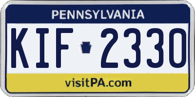 PA license plate KIF2330