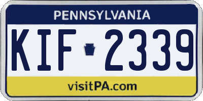 PA license plate KIF2339