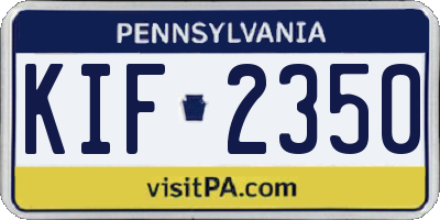 PA license plate KIF2350