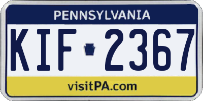 PA license plate KIF2367