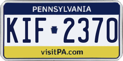 PA license plate KIF2370