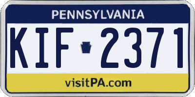 PA license plate KIF2371
