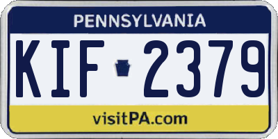 PA license plate KIF2379