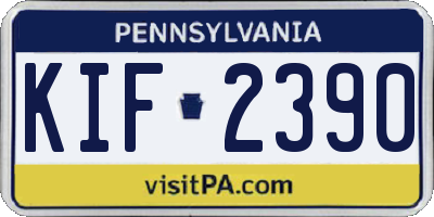 PA license plate KIF2390