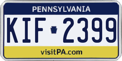 PA license plate KIF2399