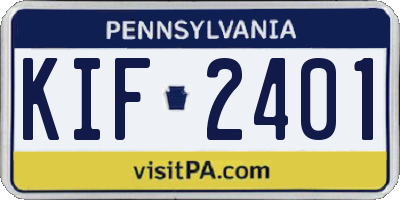 PA license plate KIF2401
