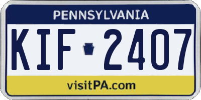 PA license plate KIF2407