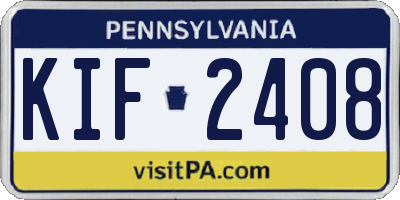 PA license plate KIF2408