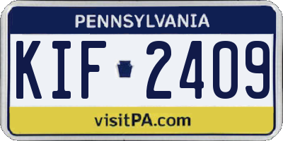 PA license plate KIF2409