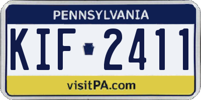 PA license plate KIF2411
