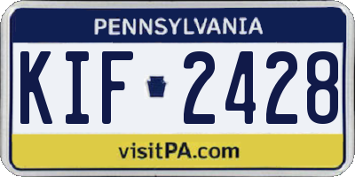 PA license plate KIF2428