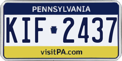 PA license plate KIF2437