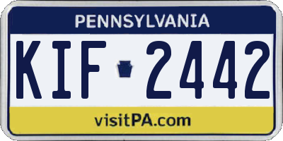 PA license plate KIF2442