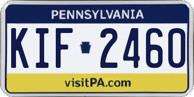 PA license plate KIF2460