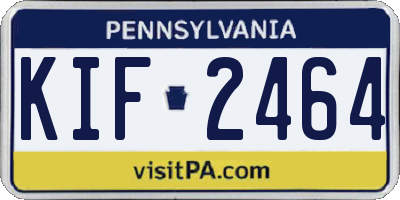 PA license plate KIF2464