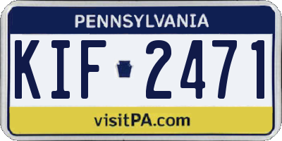 PA license plate KIF2471