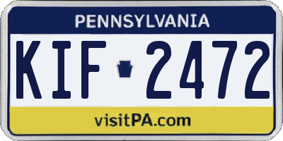 PA license plate KIF2472