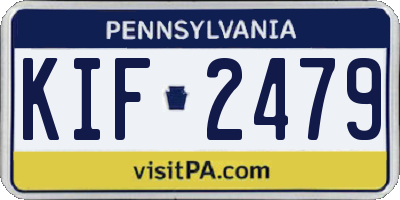 PA license plate KIF2479
