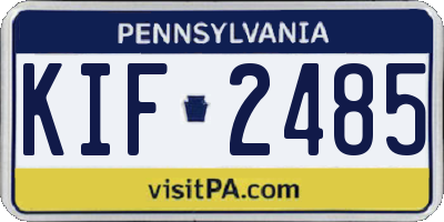 PA license plate KIF2485