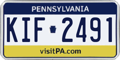 PA license plate KIF2491