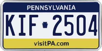PA license plate KIF2504