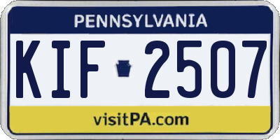 PA license plate KIF2507