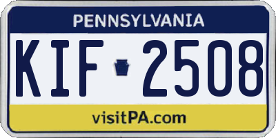 PA license plate KIF2508