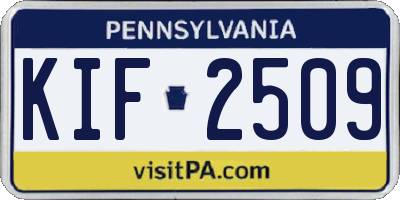 PA license plate KIF2509