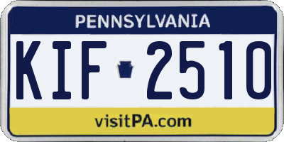 PA license plate KIF2510