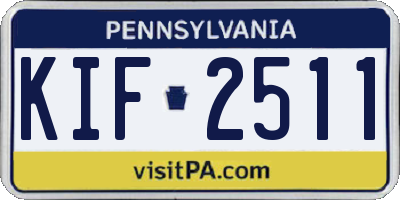 PA license plate KIF2511