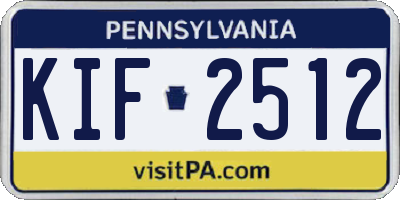 PA license plate KIF2512