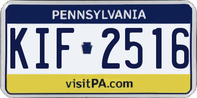 PA license plate KIF2516