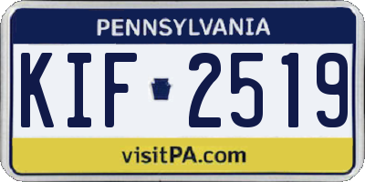 PA license plate KIF2519
