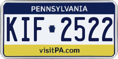 PA license plate KIF2522