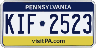 PA license plate KIF2523