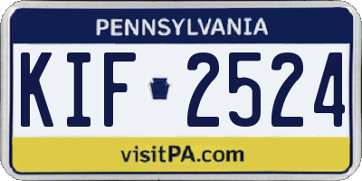 PA license plate KIF2524