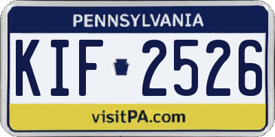 PA license plate KIF2526