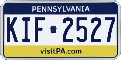 PA license plate KIF2527