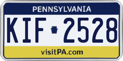 PA license plate KIF2528