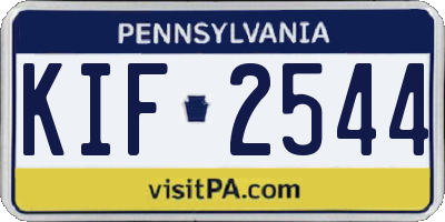 PA license plate KIF2544