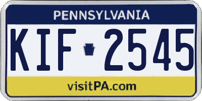 PA license plate KIF2545