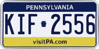 PA license plate KIF2556