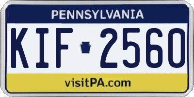 PA license plate KIF2560