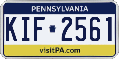 PA license plate KIF2561
