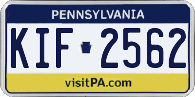 PA license plate KIF2562