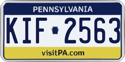 PA license plate KIF2563