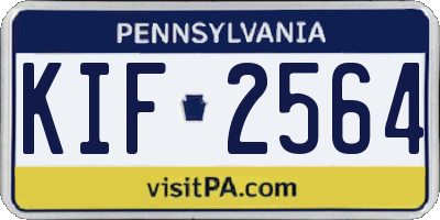 PA license plate KIF2564